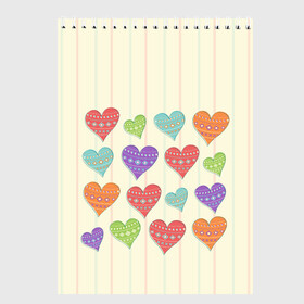Скетчбук с принтом Сердечки в Петрозаводске, 100% бумага
 | 48 листов, плотность листов — 100 г/м2, плотность картонной обложки — 250 г/м2. Листы скреплены сверху удобной пружинной спиралью | любовь | сердце | счастье | тепло | узор