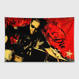 Флаг-баннер с принтом Sons Of Anarchy в Петрозаводске, 100% полиэстер | размер 67 х 109 см, плотность ткани — 95 г/м2; по краям флага есть четыре люверса для крепления | sons of anarchy | анархии | сыны