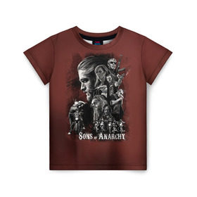 Детская футболка 3D с принтом Sons Of Anarchy в Петрозаводске, 100% гипоаллергенный полиэфир | прямой крой, круглый вырез горловины, длина до линии бедер, чуть спущенное плечо, ткань немного тянется | sons of anarchy | анархии | сыны
