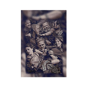Обложка для паспорта матовая кожа с принтом Sons Of Anarchy в Петрозаводске, натуральная матовая кожа | размер 19,3 х 13,7 см; прозрачные пластиковые крепления | sons of anarchy | анархии | сыны