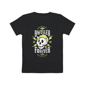 Детская футболка хлопок с принтом Dweller Forever в Петрозаводске, 100% хлопок | круглый вырез горловины, полуприлегающий силуэт, длина до линии бедер | boy | fallout | pip | vault | убежище | фаллаут