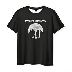 Мужская футболка 3D с принтом Imagine dragons в Петрозаводске, 100% полиэфир | прямой крой, круглый вырез горловины, длина до линии бедер | dragons | imagine | rock | драгонз | имэджн | рок