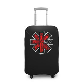 Чехол для чемодана 3D с принтом Red Hot Chili Peppers в Петрозаводске, 86% полиэфир, 14% спандекс | двустороннее нанесение принта, прорези для ручек и колес | chili | heavy | hot | metal | peppers | red | rhcp | rock | trash | кидис | метал | рок | хеви | энтони