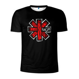 Мужская футболка 3D спортивная с принтом Red Hot Chili Peppers в Петрозаводске, 100% полиэстер с улучшенными характеристиками | приталенный силуэт, круглая горловина, широкие плечи, сужается к линии бедра | chili | heavy | hot | metal | peppers | red | rhcp | rock | trash | кидис | метал | рок | хеви | энтони