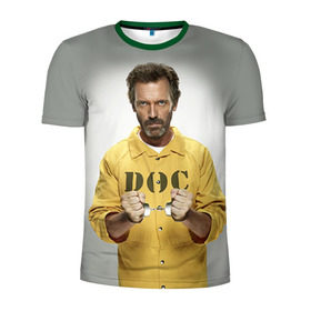 Мужская футболка 3D спортивная с принтом Доктор Хаус в Петрозаводске, 100% полиэстер с улучшенными характеристиками | приталенный силуэт, круглая горловина, широкие плечи, сужается к линии бедра | doctor | house | все лгут | доктор | лори | хауз | хаус | хью