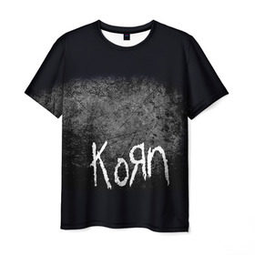 Мужская футболка 3D с принтом KoЯn в Петрозаводске, 100% полиэфир | прямой крой, круглый вырез горловины, длина до линии бедер | korn | metal | rock | группы | корн | метал | рок