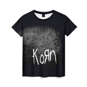 Женская футболка 3D с принтом KoЯn в Петрозаводске, 100% полиэфир ( синтетическое хлопкоподобное полотно) | прямой крой, круглый вырез горловины, длина до линии бедер | korn | metal | rock | группы | корн | метал | рок
