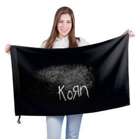 Флаг 3D с принтом KoЯn в Петрозаводске, 100% полиэстер | плотность ткани — 95 г/м2, размер — 67 х 109 см. Принт наносится с одной стороны | korn | metal | rock | группы | корн | метал | рок