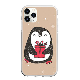 Чехол для iPhone 11 Pro Max матовый с принтом Пингвин с подарком в Петрозаводске, Силикон |  | пингвин