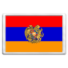 Магнит 45*70 с принтом Герб и флаг Армении в Петрозаводске, Пластик | Размер: 78*52 мм; Размер печати: 70*45 | Тематика изображения на принте: armenia | армения | герб | флаг