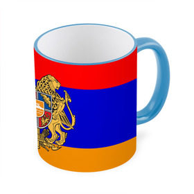 Кружка 3D с принтом Герб и флаг Армении в Петрозаводске, керамика | ёмкость 330 мл | Тематика изображения на принте: armenia | армения | герб | флаг