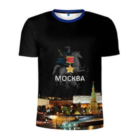 Мужская футболка 3D спортивная с принтом Город-герой Москва в Петрозаводске, 100% полиэстер с улучшенными характеристиками | приталенный силуэт, круглая горловина, широкие плечи, сужается к линии бедра | город герой москва.города герои | кремль | москва | победоносец | столица