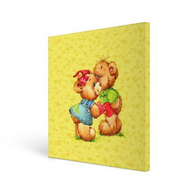Холст квадратный с принтом Влюбленные мишки в Петрозаводске, 100% ПВХ |  | 14 февраля | bear | love | teddy | валентин | влюбленный | любовь | милый | мишка | рисунок | сердечко | сердце