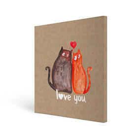 Холст квадратный с принтом Влюбленные котики в Петрозаводске, 100% ПВХ |  | 14 февраля | bear | love | teddy | валентин | влюбленный | киска | кот | котик | любовь | милый | рисунок | сердечко | сердце