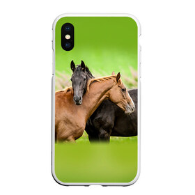 Чехол для iPhone XS Max матовый с принтом Лошади 2 в Петрозаводске, Силикон | Область печати: задняя сторона чехла, без боковых панелей | horse | horseshoe | акварель | головалошади | грива | единорог | жеребец | животные | конь | лошадь | лошадьскрыльями | подкова | природа | рисуноккрасками