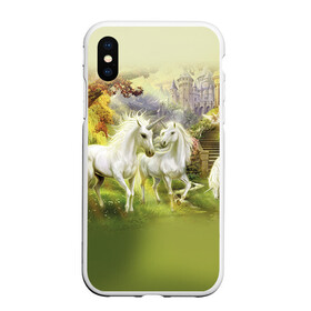 Чехол для iPhone XS Max матовый с принтом Единороги в Петрозаводске, Силикон | Область печати: задняя сторона чехла, без боковых панелей | horse | horseshoe | акварель | головалошади | грива | единорог | жеребец | животные | конь | лошадь | лошадьскрыльями | подкова | природа | рисуноккрасками