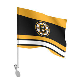 Флаг для автомобиля с принтом Boston Bruins в Петрозаводске, 100% полиэстер | Размер: 30*21 см | boston bruins | hockey | nhl | нхл | спорт | хоккей