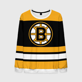 Мужской свитшот 3D с принтом Boston Bruins в Петрозаводске, 100% полиэстер с мягким внутренним слоем | круглый вырез горловины, мягкая резинка на манжетах и поясе, свободная посадка по фигуре | boston bruins | hockey | nhl | нхл | спорт | хоккей