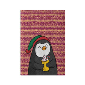 Обложка для паспорта матовая кожа с принтом Пингвиня в Петрозаводске, натуральная матовая кожа | размер 19,3 х 13,7 см; прозрачные пластиковые крепления | Тематика изображения на принте: пингвин