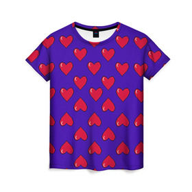 Женская футболка 3D с принтом Пиксельная любовь в Петрозаводске, 100% полиэфир ( синтетическое хлопкоподобное полотно) | прямой крой, круглый вырез горловины, длина до линии бедер | Тематика изображения на принте: 14 февраля | love | влюбленный | любовь | рисунок | сердечки | сердечко | сердце