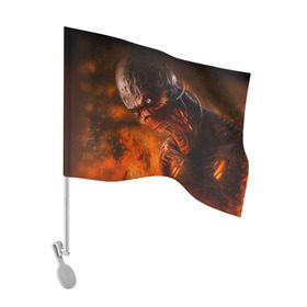 Флаг для автомобиля с принтом Doom imp в Петрозаводске, 100% полиэстер | Размер: 30*21 см | doom | game | гибель | дум | игра | игры | обреченность | шутер