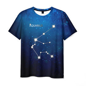 Мужская футболка 3D с принтом Водолей в Петрозаводске, 100% полиэфир | прямой крой, круглый вырез горловины, длина до линии бедер | водолей | звезда | звезды | знак зодиака | космос | созвездие