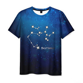 Мужская футболка 3D с принтом Стрелец в Петрозаводске, 100% полиэфир | прямой крой, круглый вырез горловины, длина до линии бедер | звезда | звезды | знак зодиака | космос | созвездие | стрелец