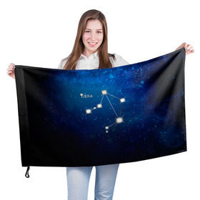 Флаг 3D с принтом Весы в Петрозаводске, 100% полиэстер | плотность ткани — 95 г/м2, размер — 67 х 109 см. Принт наносится с одной стороны | весы | звезда | звезды | знак зодиака | космос | созвездие