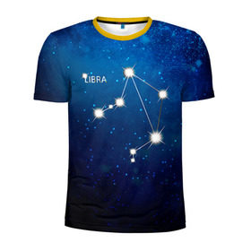 Мужская футболка 3D спортивная с принтом Весы в Петрозаводске, 100% полиэстер с улучшенными характеристиками | приталенный силуэт, круглая горловина, широкие плечи, сужается к линии бедра | весы | звезда | звезды | знак зодиака | космос | созвездие