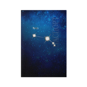 Обложка для паспорта матовая кожа с принтом Овен в Петрозаводске, натуральная матовая кожа | размер 19,3 х 13,7 см; прозрачные пластиковые крепления | звезда | звезды | знак зодиака | космос | овен | созвездие