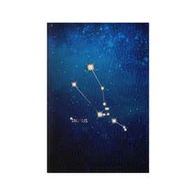 Обложка для паспорта матовая кожа с принтом Телец в Петрозаводске, натуральная матовая кожа | размер 19,3 х 13,7 см; прозрачные пластиковые крепления | звезда | звезды | знак зодиака | космос | созвездие | телец