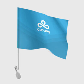 Флаг для автомобиля с принтом Cloud 9 в Петрозаводске, 100% полиэстер | Размер: 30*21 см | 9 | c9 | cloud | csgo | team | клауда | ксго | найн