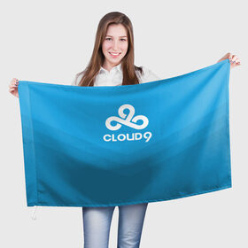 Флаг 3D с принтом Cloud 9 в Петрозаводске, 100% полиэстер | плотность ткани — 95 г/м2, размер — 67 х 109 см. Принт наносится с одной стороны | 9 | c9 | cloud | csgo | team | клауда | ксго | найн