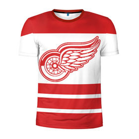 Мужская футболка 3D спортивная с принтом Detroit Red Wings в Петрозаводске, 100% полиэстер с улучшенными характеристиками | приталенный силуэт, круглая горловина, широкие плечи, сужается к линии бедра | detroit red wings | hockey | nhl | нхл | спорт | хоккей