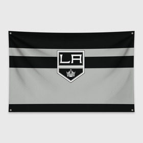 Флаг-баннер с принтом Los Angeles Kings в Петрозаводске, 100% полиэстер | размер 67 х 109 см, плотность ткани — 95 г/м2; по краям флага есть четыре люверса для крепления | hockey | los angeles kings | nhl | нхл | спорт | хоккей