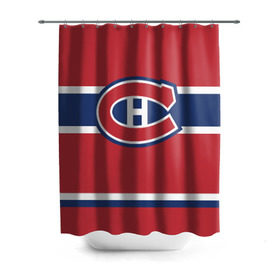 Штора 3D для ванной с принтом Montreal Canadiens в Петрозаводске, 100% полиэстер | плотность материала — 100 г/м2. Стандартный размер — 146 см х 180 см. По верхнему краю — пластиковые люверсы для креплений. В комплекте 10 пластиковых колец | hockey | montreal canadien | nhl | нхл | спорт | хоккей