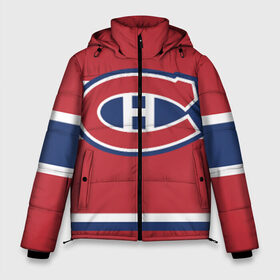 Мужская зимняя куртка 3D с принтом Montreal Canadiens в Петрозаводске, верх — 100% полиэстер; подкладка — 100% полиэстер; утеплитель — 100% полиэстер | длина ниже бедра, свободный силуэт Оверсайз. Есть воротник-стойка, отстегивающийся капюшон и ветрозащитная планка. 

Боковые карманы с листочкой на кнопках и внутренний карман на молнии. | Тематика изображения на принте: hockey | montreal canadien | nhl | нхл | спорт | хоккей
