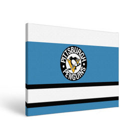 Холст прямоугольный с принтом Pittsburgh Penguins blue в Петрозаводске, 100% ПВХ |  | hockey | nhl | pittsburgh penguins | нхл | хоккей