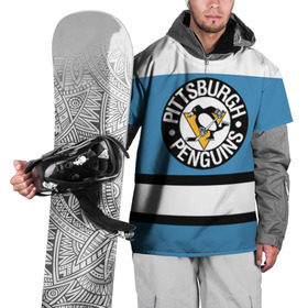 Накидка на куртку 3D с принтом Pittsburgh Penguins blue в Петрозаводске, 100% полиэстер |  | hockey | nhl | pittsburgh penguins | нхл | хоккей
