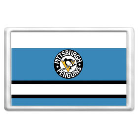 Магнит 45*70 с принтом Pittsburgh Penguins blue в Петрозаводске, Пластик | Размер: 78*52 мм; Размер печати: 70*45 | hockey | nhl | pittsburgh penguins | нхл | хоккей