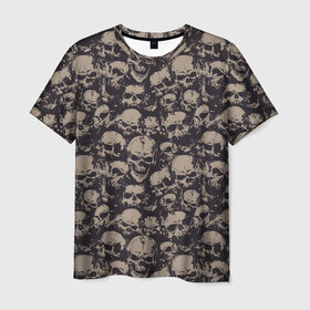 Мужская футболка 3D с принтом Черепа в Петрозаводске, 100% полиэфир | прямой крой, круглый вырез горловины, длина до линии бедер | grunge | skull | skulls | гранж | череп | черепа