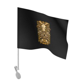 Флаг для автомобиля с принтом Овен в Петрозаводске, 100% полиэстер | Размер: 30*21 см | aries | арт | гороскоп | знаки зодиака | овен | череп