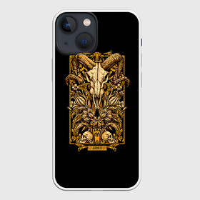 Чехол для iPhone 13 mini с принтом Овен в Петрозаводске,  |  | aries | арт | гороскоп | знаки зодиака | овен | череп