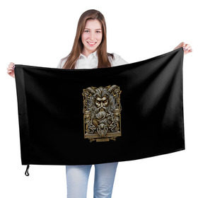 Флаг 3D с принтом Весы в Петрозаводске, 100% полиэстер | плотность ткани — 95 г/м2, размер — 67 х 109 см. Принт наносится с одной стороны | Тематика изображения на принте: libra | арт | весы | гороскоп | знаки зодиака | череп