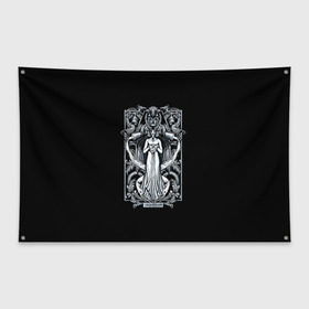 Флаг-баннер с принтом Водолей в Петрозаводске, 100% полиэстер | размер 67 х 109 см, плотность ткани — 95 г/м2; по краям флага есть четыре люверса для крепления | aquarius | арт | водолей | гороскоп | знаки зодиака | череп