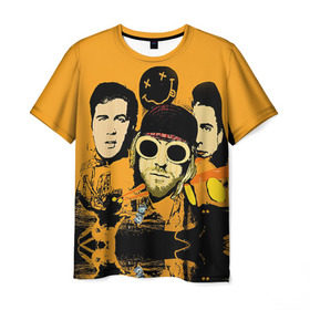 Мужская футболка 3D с принтом Nirvana в Петрозаводске, 100% полиэфир | прямой крой, круглый вырез горловины, длина до линии бедер | cobain | curt | nirvana | rock | группа | кобейн | курт | нирвана | рок