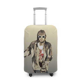 Чехол для чемодана 3D с принтом Nirvana в Петрозаводске, 86% полиэфир, 14% спандекс | двустороннее нанесение принта, прорези для ручек и колес | cobain | curt | nirvana | rock | группа | кобейн | курт | нирвана | рок