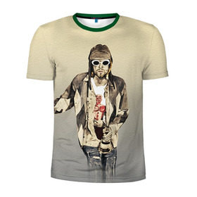 Мужская футболка 3D спортивная с принтом Nirvana в Петрозаводске, 100% полиэстер с улучшенными характеристиками | приталенный силуэт, круглая горловина, широкие плечи, сужается к линии бедра | cobain | curt | nirvana | rock | группа | кобейн | курт | нирвана | рок