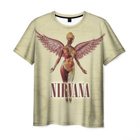 Мужская футболка 3D с принтом Nirvana в Петрозаводске, 100% полиэфир | прямой крой, круглый вырез горловины, длина до линии бедер | cobain | curt | nirvana | rock | группа | кобейн | курт | нирвана | рок
