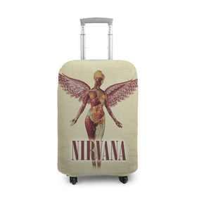 Чехол для чемодана 3D с принтом Nirvana в Петрозаводске, 86% полиэфир, 14% спандекс | двустороннее нанесение принта, прорези для ручек и колес | cobain | curt | nirvana | rock | группа | кобейн | курт | нирвана | рок